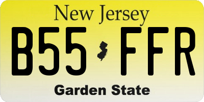 NJ license plate B55FFR