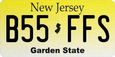 NJ license plate B55FFS