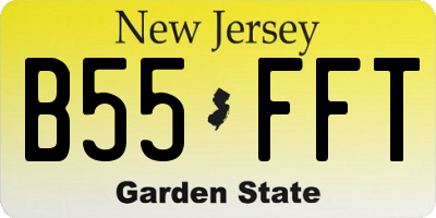 NJ license plate B55FFT
