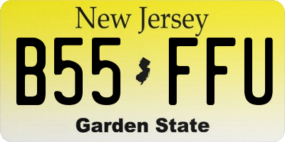NJ license plate B55FFU