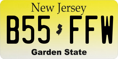 NJ license plate B55FFW