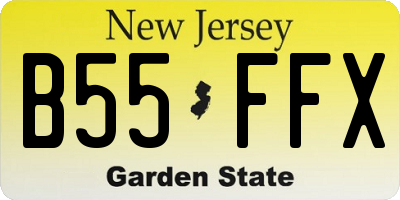 NJ license plate B55FFX