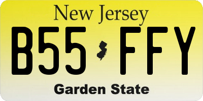 NJ license plate B55FFY