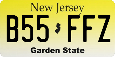 NJ license plate B55FFZ