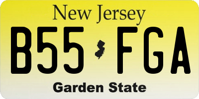 NJ license plate B55FGA
