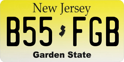 NJ license plate B55FGB