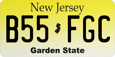 NJ license plate B55FGC