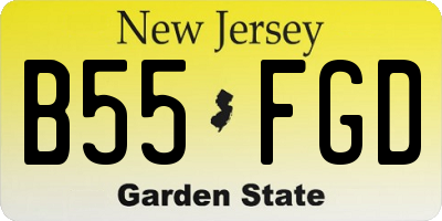 NJ license plate B55FGD