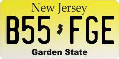 NJ license plate B55FGE