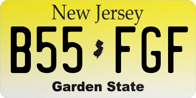 NJ license plate B55FGF