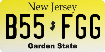 NJ license plate B55FGG