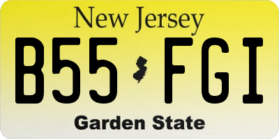 NJ license plate B55FGI