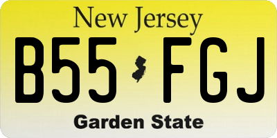 NJ license plate B55FGJ