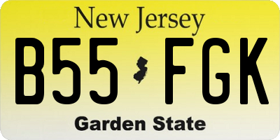 NJ license plate B55FGK