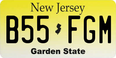 NJ license plate B55FGM