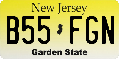 NJ license plate B55FGN
