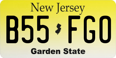NJ license plate B55FGO