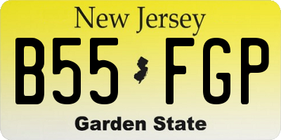 NJ license plate B55FGP