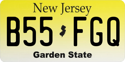 NJ license plate B55FGQ