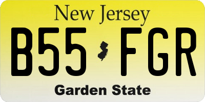 NJ license plate B55FGR
