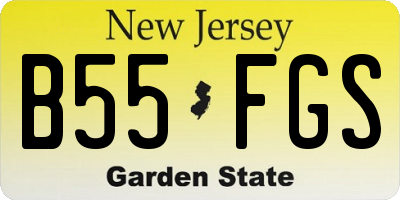 NJ license plate B55FGS