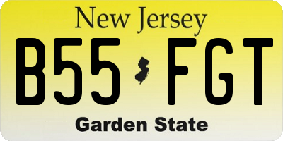 NJ license plate B55FGT