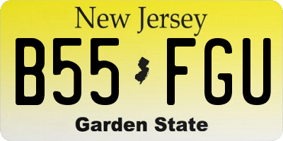 NJ license plate B55FGU