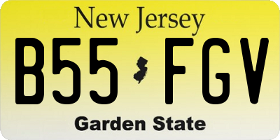 NJ license plate B55FGV