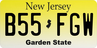 NJ license plate B55FGW