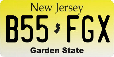 NJ license plate B55FGX