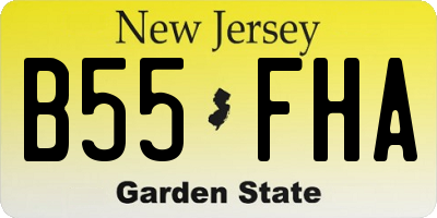 NJ license plate B55FHA