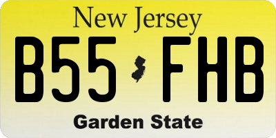 NJ license plate B55FHB