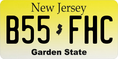 NJ license plate B55FHC