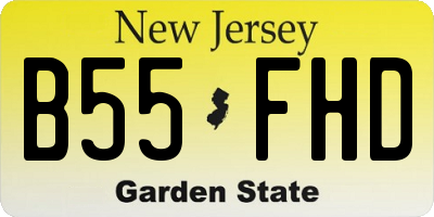 NJ license plate B55FHD