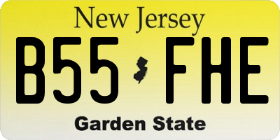 NJ license plate B55FHE