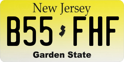 NJ license plate B55FHF
