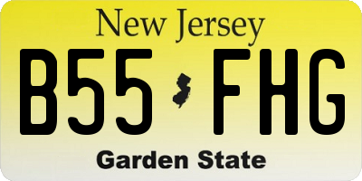 NJ license plate B55FHG