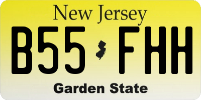 NJ license plate B55FHH