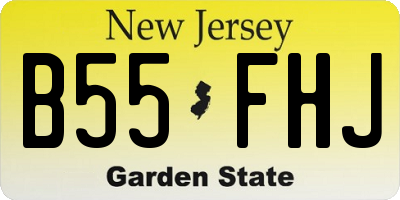 NJ license plate B55FHJ