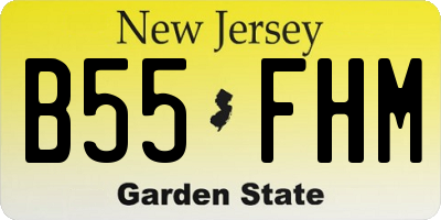 NJ license plate B55FHM