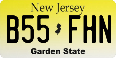 NJ license plate B55FHN
