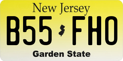 NJ license plate B55FHO