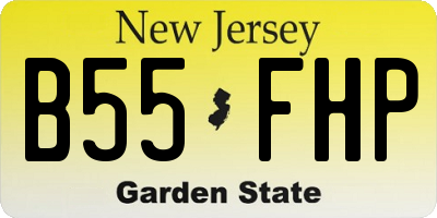 NJ license plate B55FHP