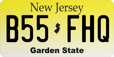 NJ license plate B55FHQ