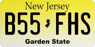 NJ license plate B55FHS