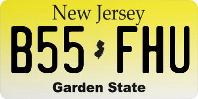NJ license plate B55FHU
