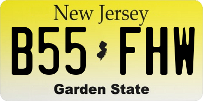 NJ license plate B55FHW