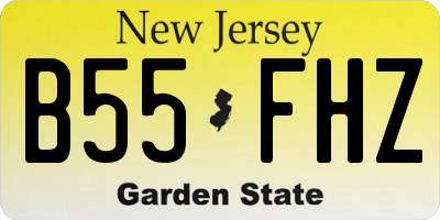 NJ license plate B55FHZ