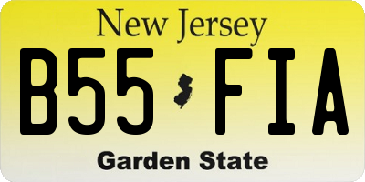 NJ license plate B55FIA