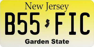 NJ license plate B55FIC
